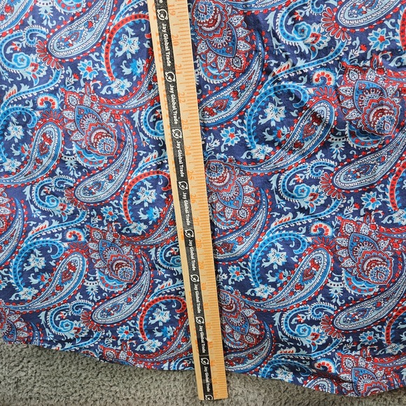 NEW Cremieux Casual Shirt Men 3XT Tall Stretch‎ Paisley Short Sleeve Blue Red - Picture 10 of 11